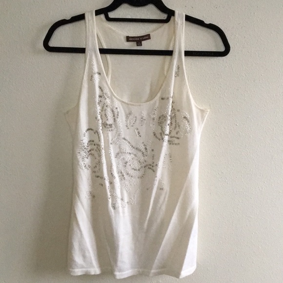 Adrienne vittadini SAKS FIFTH ABENUE beaded tank - Picture 1 of 7